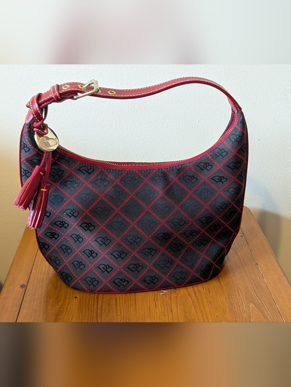 Dooney & Bourke Black and Red Hobo Shoulder Bag